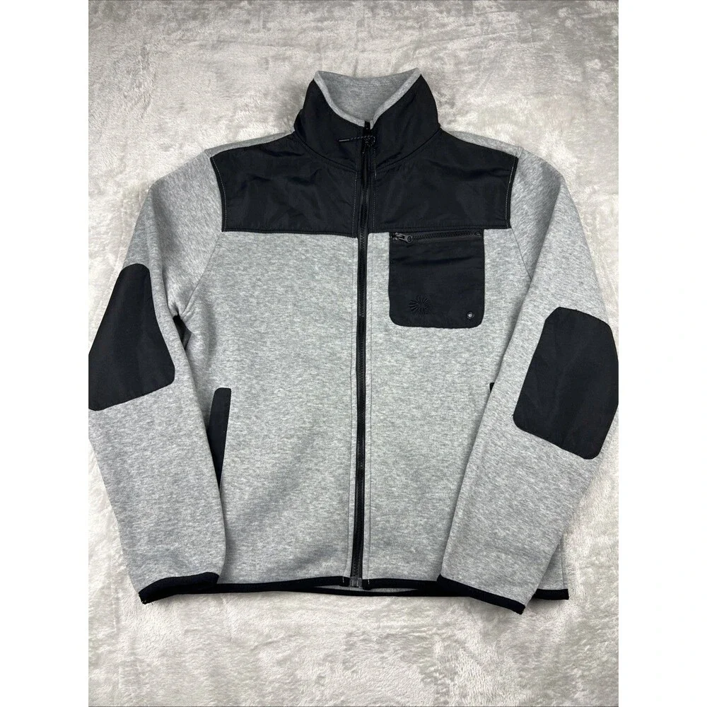 Akademiks Black Gray Fleece Mentality Jeanius Jacket Men’s Size S